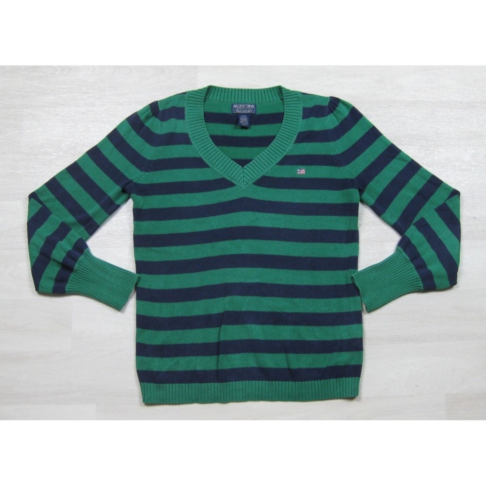 Vintage Y2K POLO Jeans Co Ralph Lauren Sweater Womens (M) Stripe Preppy Mallcore